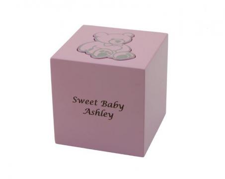 Teddy Bear Box Urn Pink
